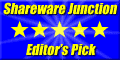 Shareware Junction 5 out of 5 stars, Editor's Pick